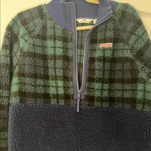 Green and Blue Plaid Fleece Jacket